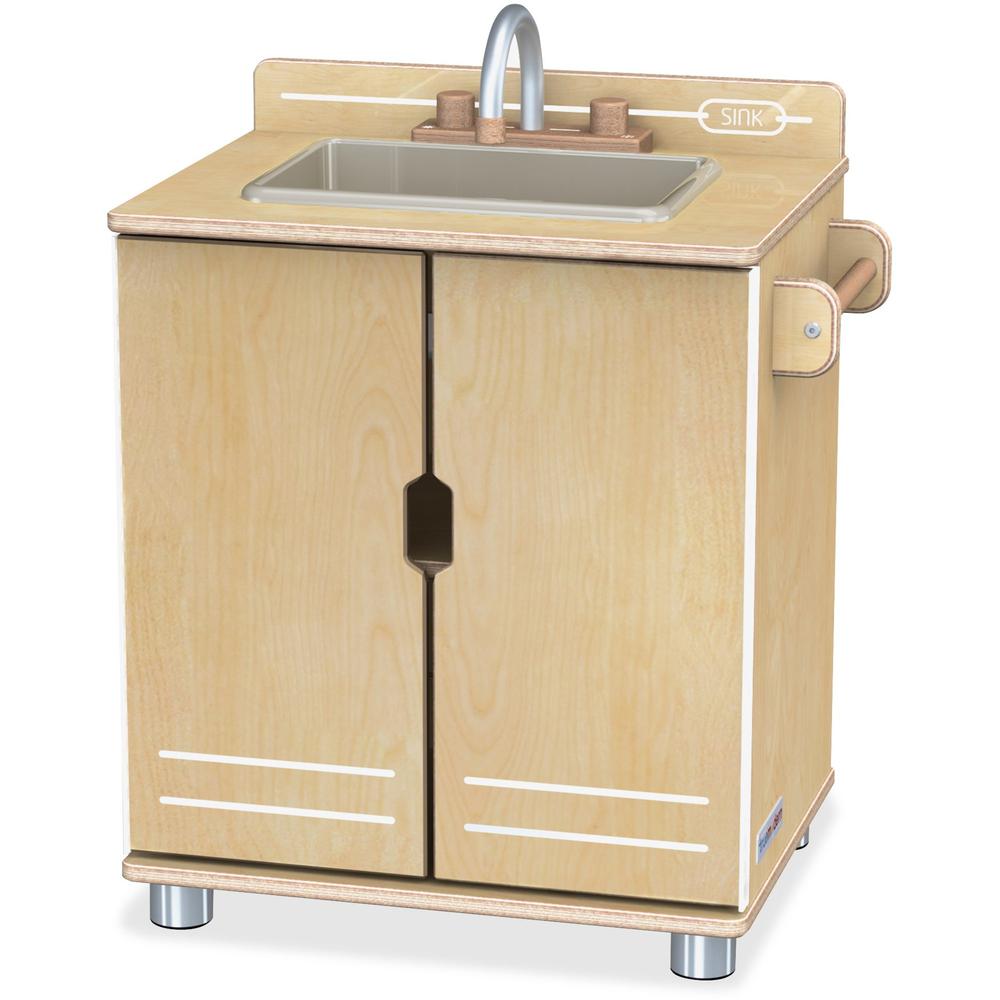 Jonti-Craft - TrueModern Play Kitchen Sink - 1 Each - Baltic - Anodized Aluminum. Picture 1