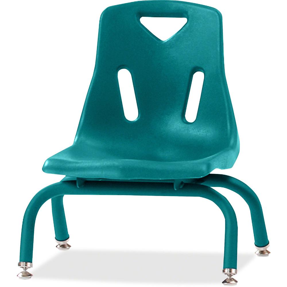Jonti-Craft Berries Stacking Chair - Steel Frame - Four-legged Base - Teal - Polypropylene - 1 Each. Picture 1