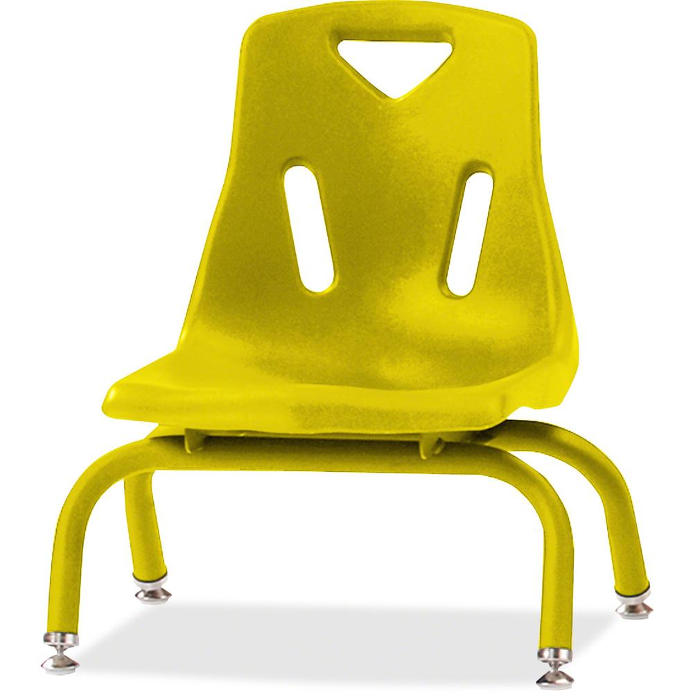 Jonti-Craft Berries Stacking Chair - Steel Frame - Four-legged Base - Yellow - Polypropylene - 1 Each. The main picture.