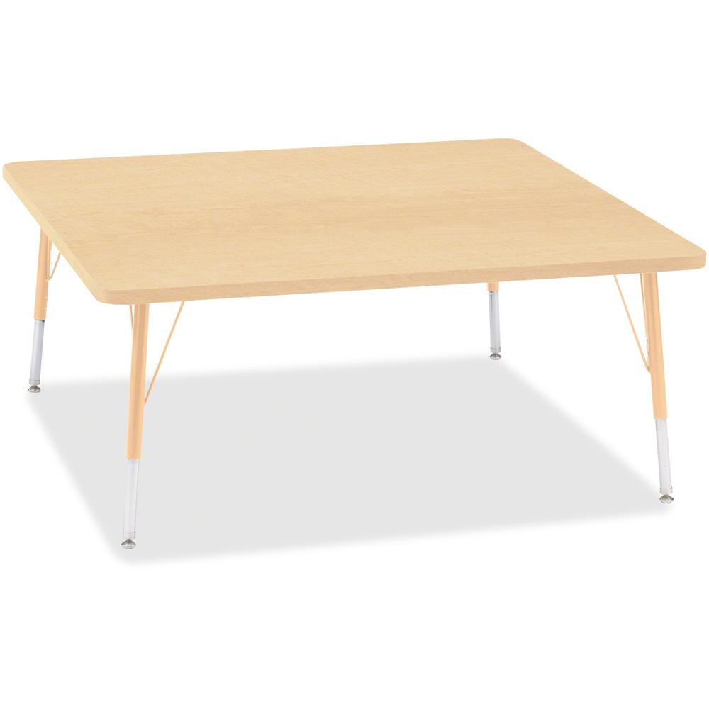 Jonti-Craft Berries Elementary Height Maple Top/Edge Square Table - Laminated Square, Maple Top - Four Leg Base - 4 Legs - Adjustable Height - 15" to 24" Adjustment - 48" Table Top Length x 48" Table . Picture 1