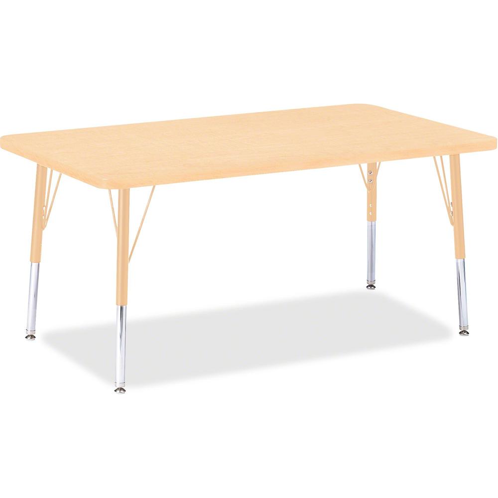 Jonti-Craft Berries Elementary Maple Top/Edge Rectangle Table - Laminated Rectangle, Maple Top - Four Leg Base - 4 Legs - Adjustable Height - 15" to 24" Adjustment - 48" Table Top Length x 30" Table T. Picture 1