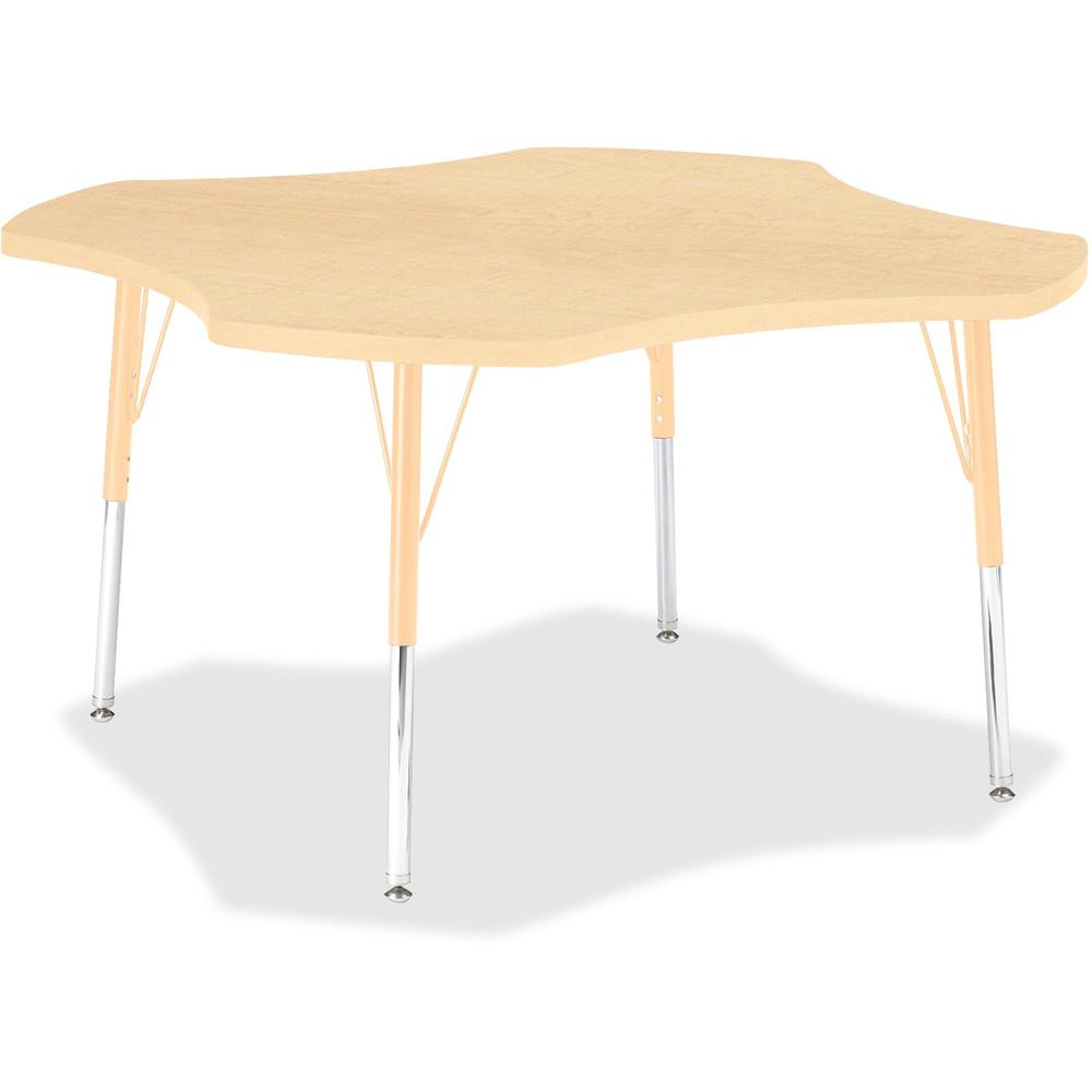 Jonti-Craft Berries Adult Maple Laminate Four-leaf Table - Laminated, Maple Top - Four Leg Base - 4 Legs - Adjustable Height - 24" to 31" Adjustment x 1.13" Table Top Thickness x 48" Table Top Diamete. Picture 1