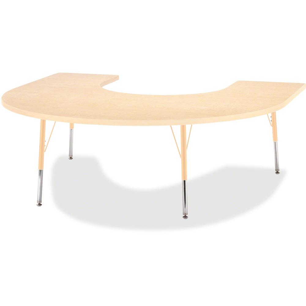 Jonti-Craft Berries Adult Maple Laminate Horseshoe Table - Laminated Horseshoe-shaped, Maple Top - Four Leg Base - 4 Legs - Adjustable Height - 24" to 31" Adjustment - 66" Table Top Length x 60" Table. Picture 1