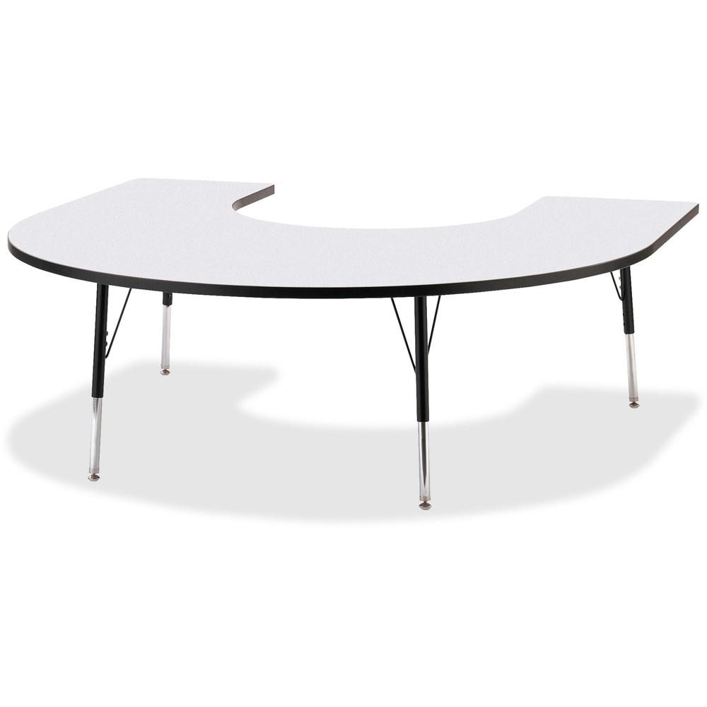 Jonti-Craft Berries Prism Horseshoe Student Table - Black Horseshoe-shaped, Laminated Top - Four Leg Base - 4 Legs - Adjustable Height - 24" to 31" Adjustment - 66" Table Top Length x 60" Table Top Wi. Picture 1