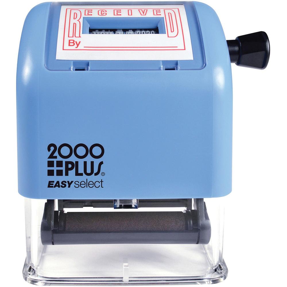 Consolidated Stamp 011091/2 2000 Plus Easy Select Dater - Message/Date Stamp - "RECEIVED" - 1" Impression Width x 1.81" Impression Length - 4 Bands - Red, Blue - 1 Each. Picture 1