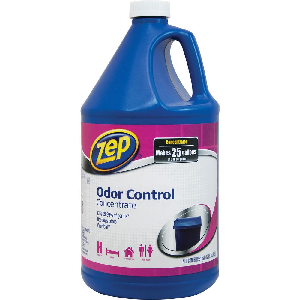 Zep Odor Control Concentrate - Concentrate - 128 fl oz (4 quart) - Fresh, Lemon ScentBottle - 1 Each - Deodorize, Disinfectant, Anti-bacterial - Blue. Picture 1