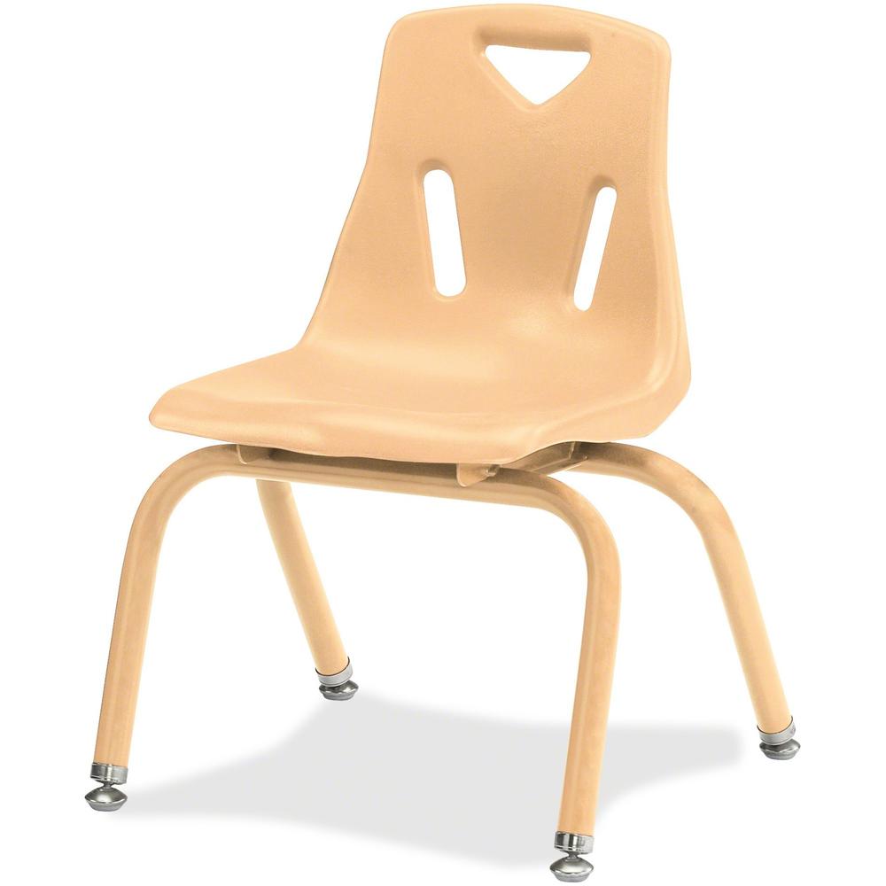 Jonti-Craft Berries Stacking Chair - Camel Polypropylene Seat - Camel Polypropylene Back - Steel Frame - Four-legged Base - 1 Each. Picture 1