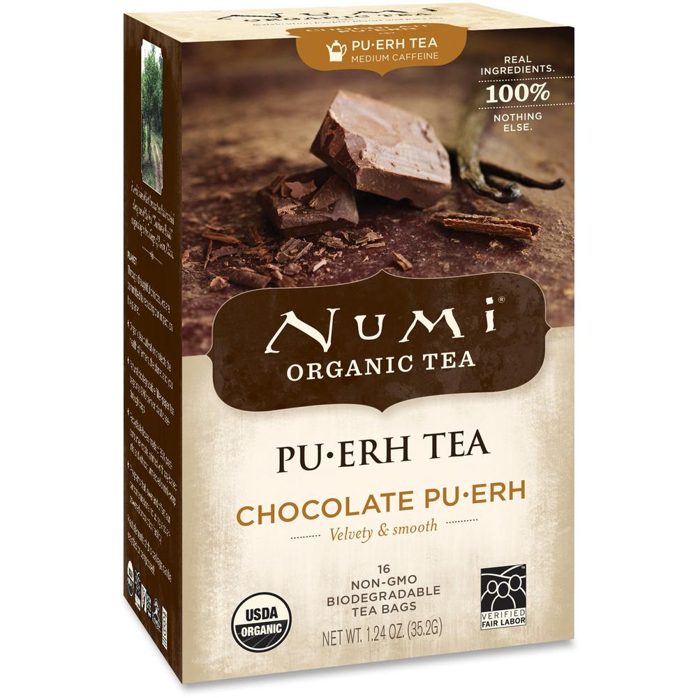 Numi Organic Chocolate Pu-erh Black Tea Bag - 16 - 16 / Box. Picture 1