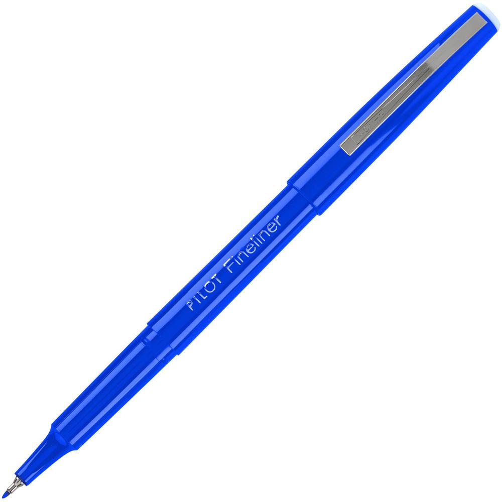 Pilot Fineliner Markers - Fine Pen Point - 0.7 mm Pen Point Size - Blue - Blue Barrel - Acrylic Fiber Tip - 1 Dozen. Picture 1
