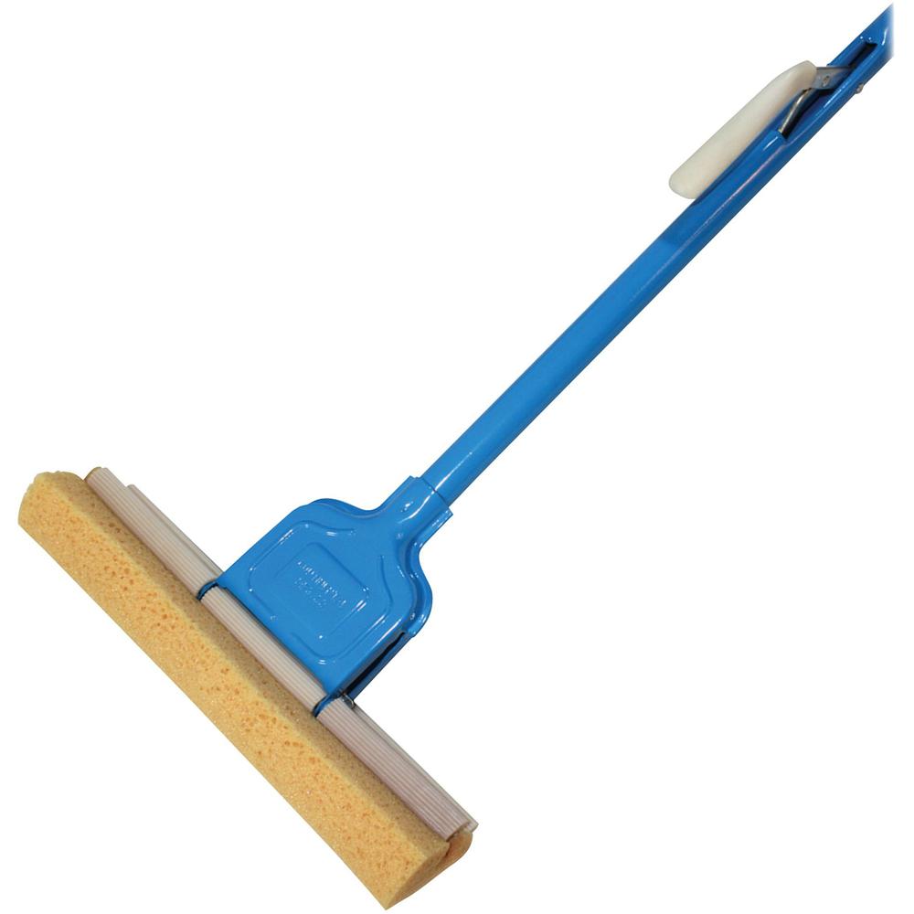Genuine Joe Roller Sponge Mop - 12" Head - Absorbent, Durable, Sturdy - 1 Each - Blue. Picture 1