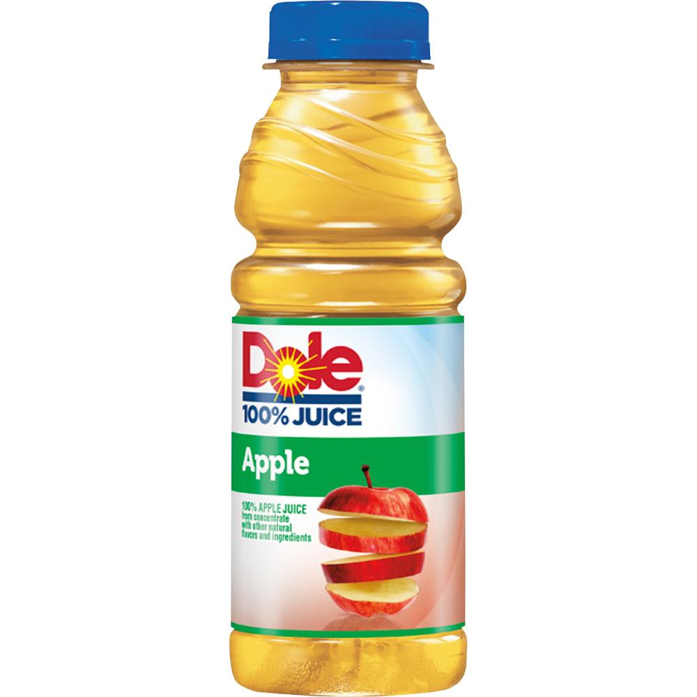 Dole Bottled Apple Juice - 15.20 fl oz (450 mL) - Bottle - 12 / Carton. Picture 1