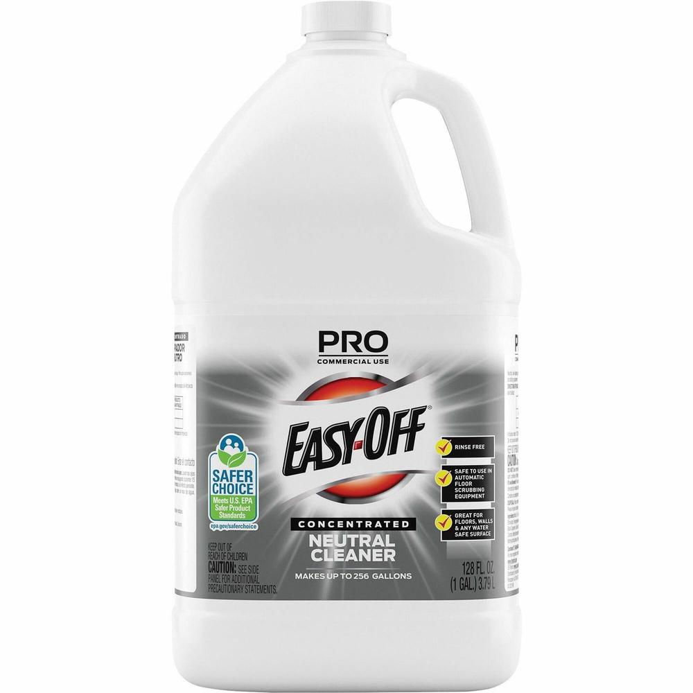Professional Easy-Off Neutral Cleaner - For Multipurpose - Concentrate - 128 fl oz (4 quart) - Neutral Scent - 1 Each - Rinse-free, Non Alkaline, Phosphate-free, Ammonia-free - Blue. Picture 1