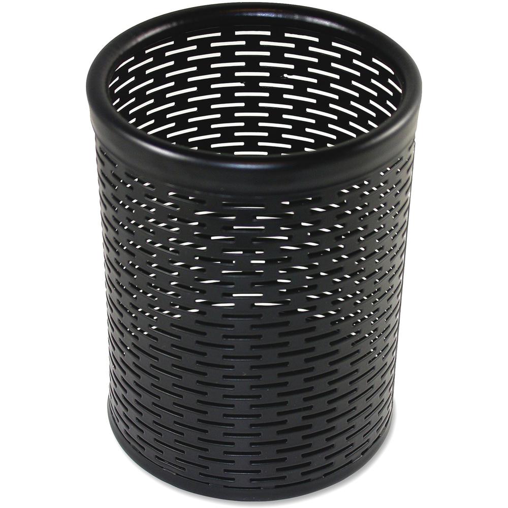 Artistic Urban Collection Punched Metal Pencil Cup - 4.5" x 3.5" x 3.5" x - Metal - 1 Each - Black. The main picture.