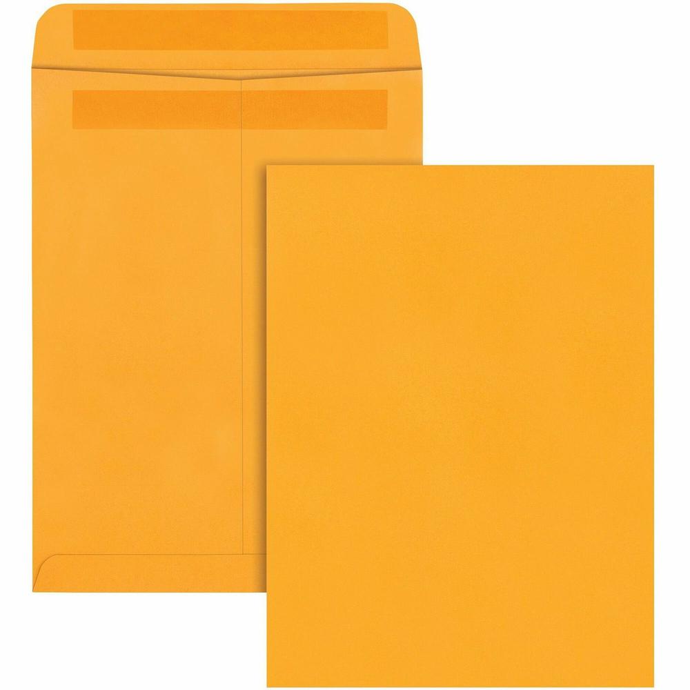 Quality Park Redi-Seal Kraft Envelopes - Catalog - 9" Width x 12" Length - Self-sealing Flap - Kraft - 100 / Box - Brown Kraft. Picture 1