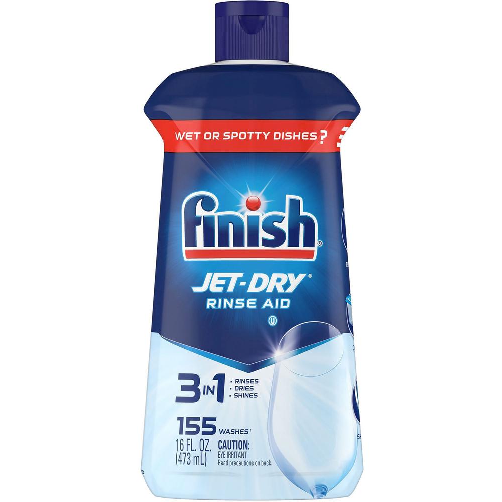 Finish Large Jet-Dry Rinse Aid - Liquid - 16 fl oz (0.5 quart) - Original Scent - 1 Each - Blue. Picture 1