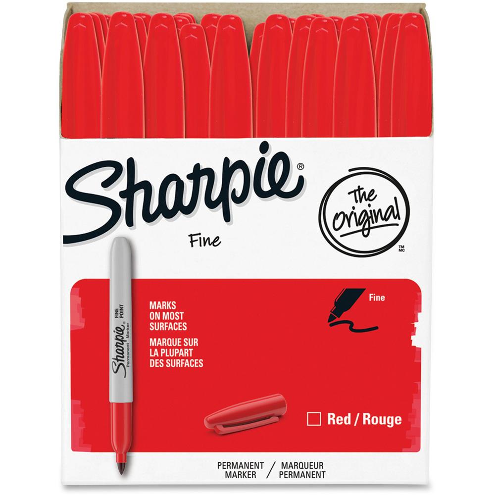 Sharpie Pen-style Permanent Marker - Fine Marker Point - Red Alcohol Based Ink - 36 / Pack. Picture 1
