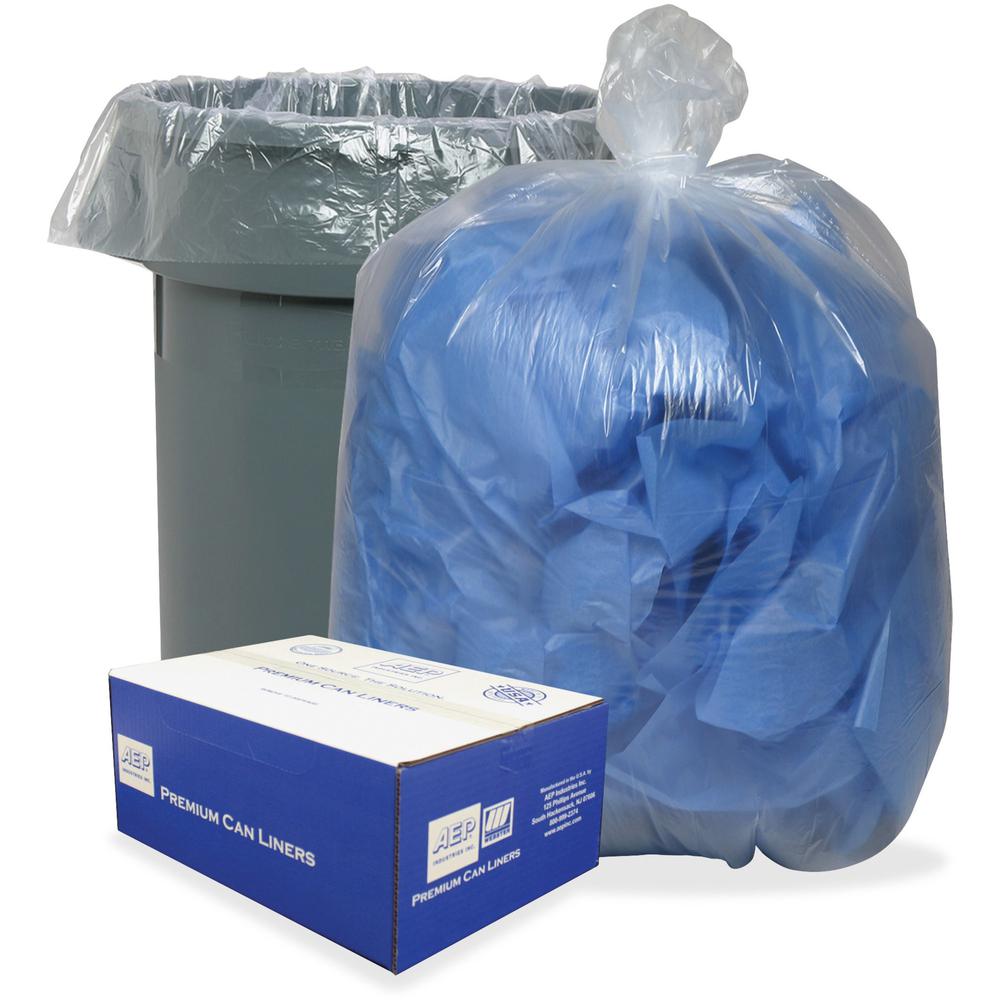 Webster .8 mil Heavy-duty Low-density Liners - 60 gal Capacity - 38" Width x 58" Length - 0.80 mil (20 Micron) Thickness - Low Density - Clear, Translucent - 100/Carton - Can. The main picture.