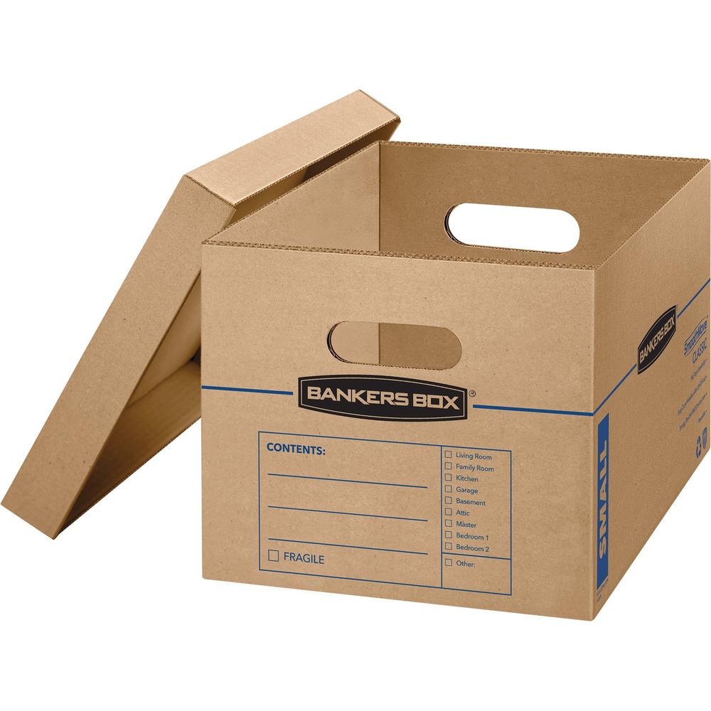 Bankers Box SmoothMove Classic Moving Boxes - Internal Dimensions: 12" Width x 15" Depth x 10" Height - External Dimensions: 12.5" Width x 16.3" Depth x 10.5" Height - Lift-off Closure - Corrugated Ca. Picture 1