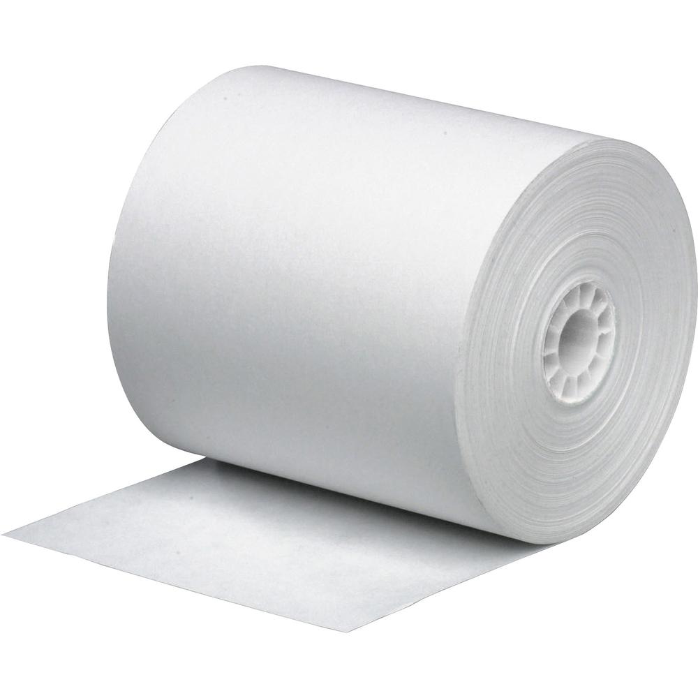 Business Source 1-Ply Adding Machine Rolls - 3" x 165 ft - 50 / Carton - Sustainable Forestry Initiative (SFI) - Lint-free, End of Paper Indicator, Single Ply - White. Picture 1