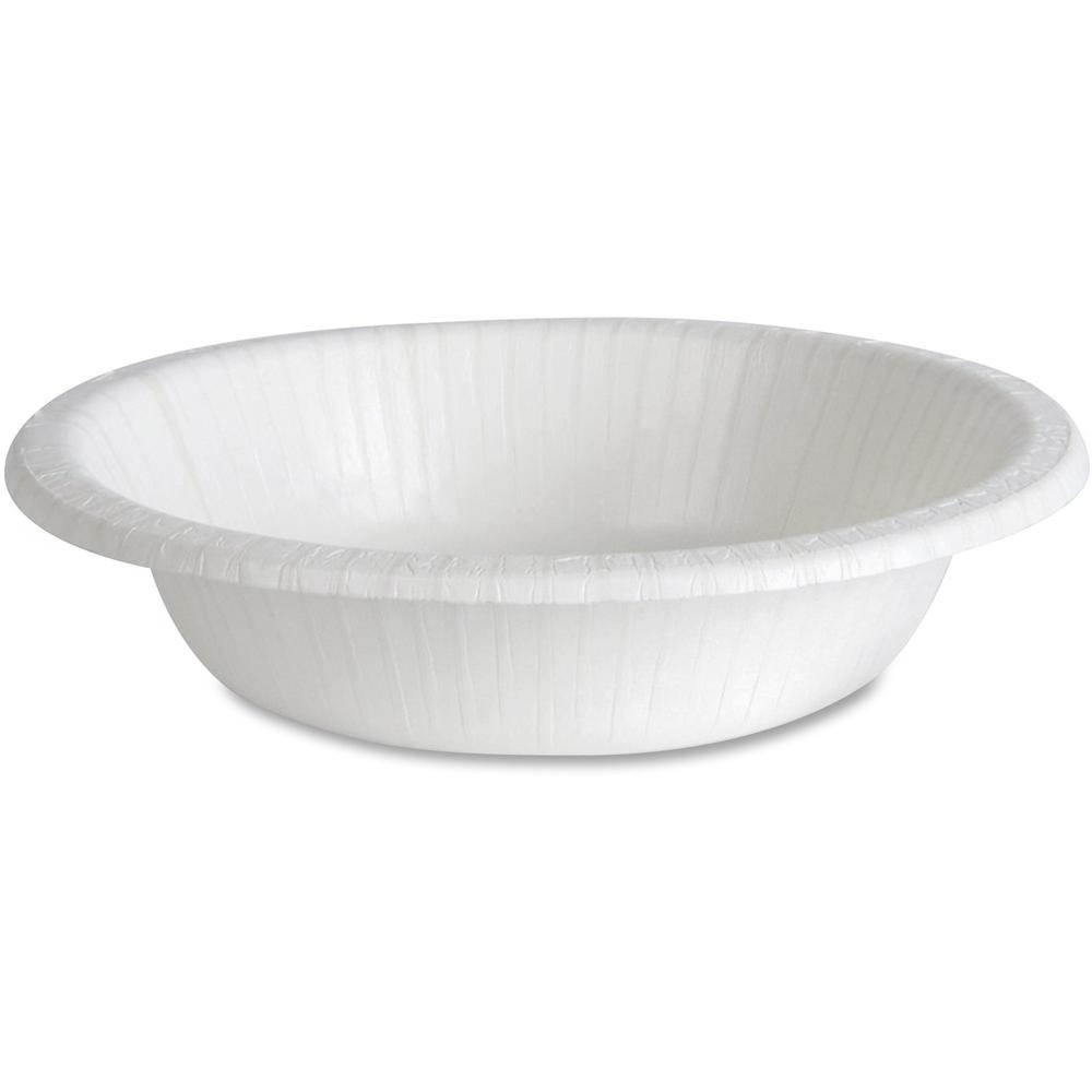 Dixie Basic&reg; 12 oz Lightweight Disposable Paper Bowls by GP Pro - 125 / Pack - Microwave Safe - White - Paper Body - 8 / Carton. Picture 1