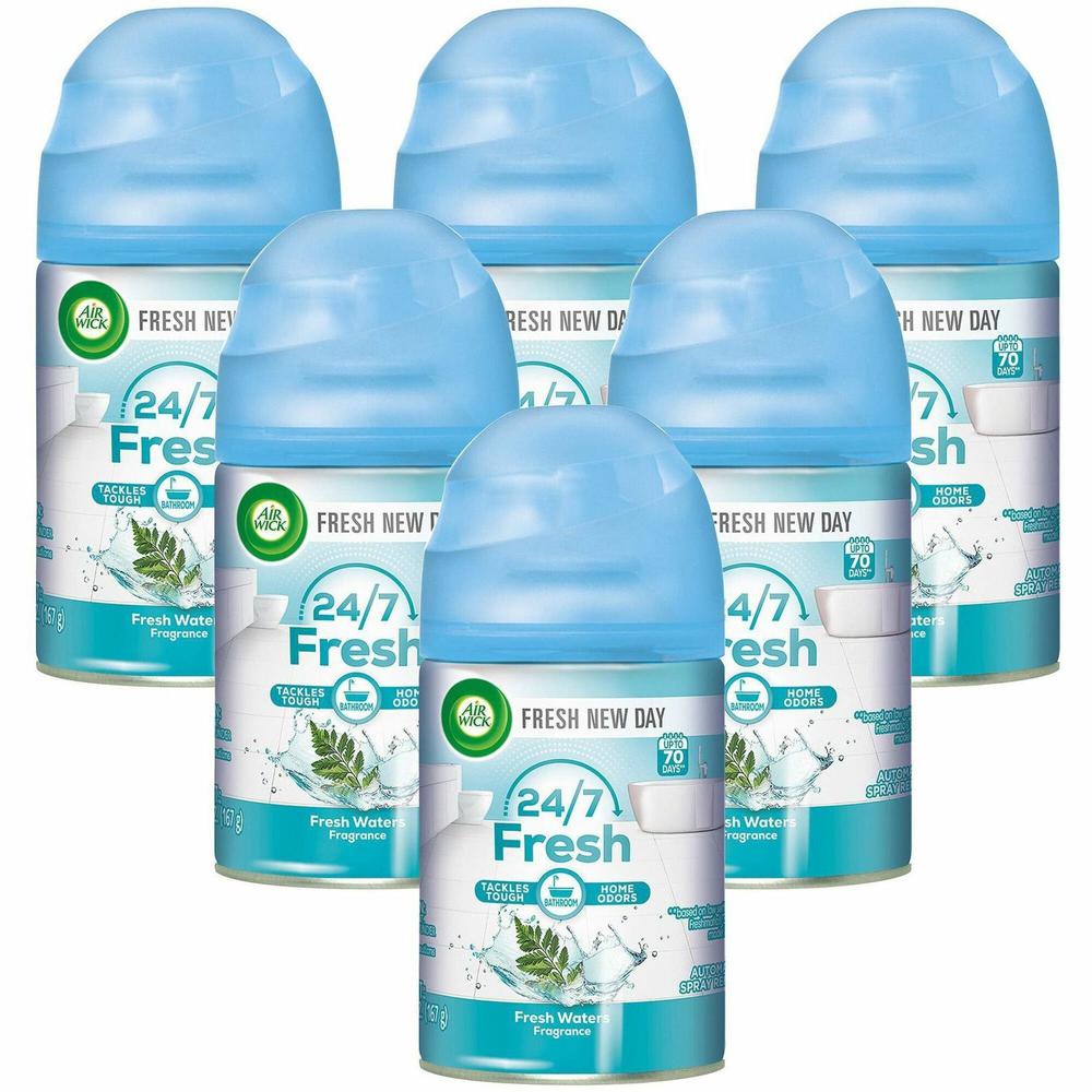 Air Wick Freshmatic Air Freshener Spray Refill - Spray - 5.9 fl oz (0.2 quart) - Freshwater - 60 Day - 6 / Carton - Odor Neutralizer. Picture 1