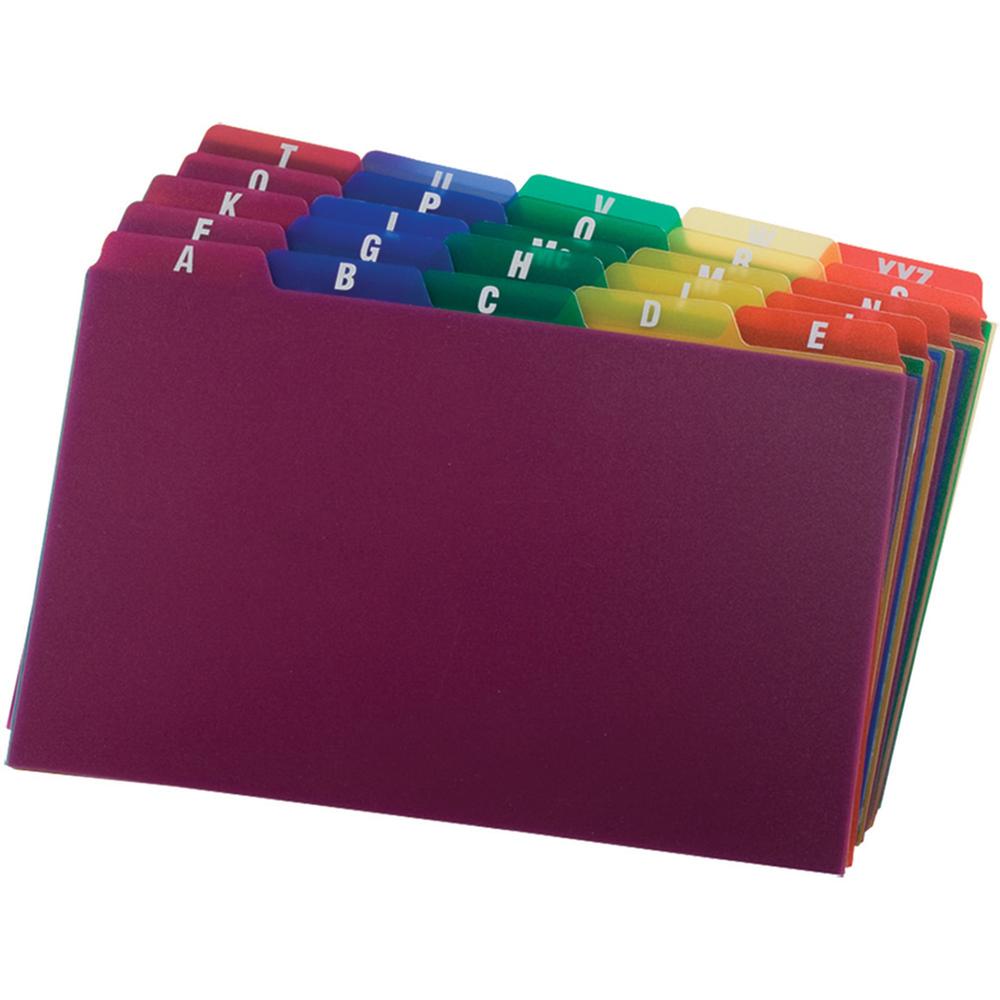 Oxford A-Z Poly Filing Index Cards - 26 Printed Tab(s) - Character - A-Z - 5 Tab(s)/Set - 8" Divider Width x 5" Divider Length - Assorted Divider - Plastic Tab(s) - Tear Resistant, Wear Resistant, Moi. Picture 1
