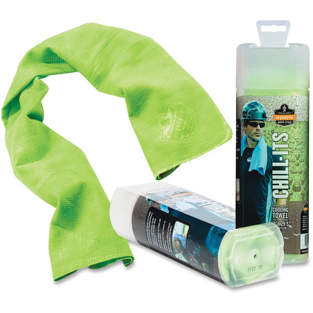 Chill-Its Evaporative Cooling Towel - 1 Each - High Visibility Lime. Picture 1