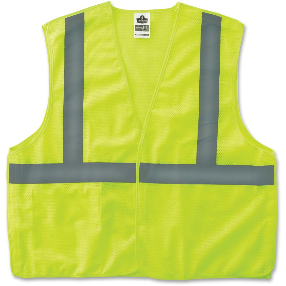 GloWear Lime Econo Breakaway Vest - Large/Extra Large Size - Lime - Reflective, Machine Washable, Lightweight, Hook & Loop Closure, Pocket - 1 Each. Picture 1