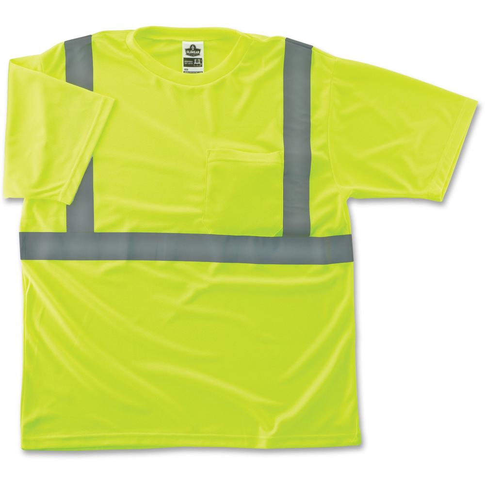 GloWear Class 2 Reflective Lime T-Shirt - Medium Size. Picture 1