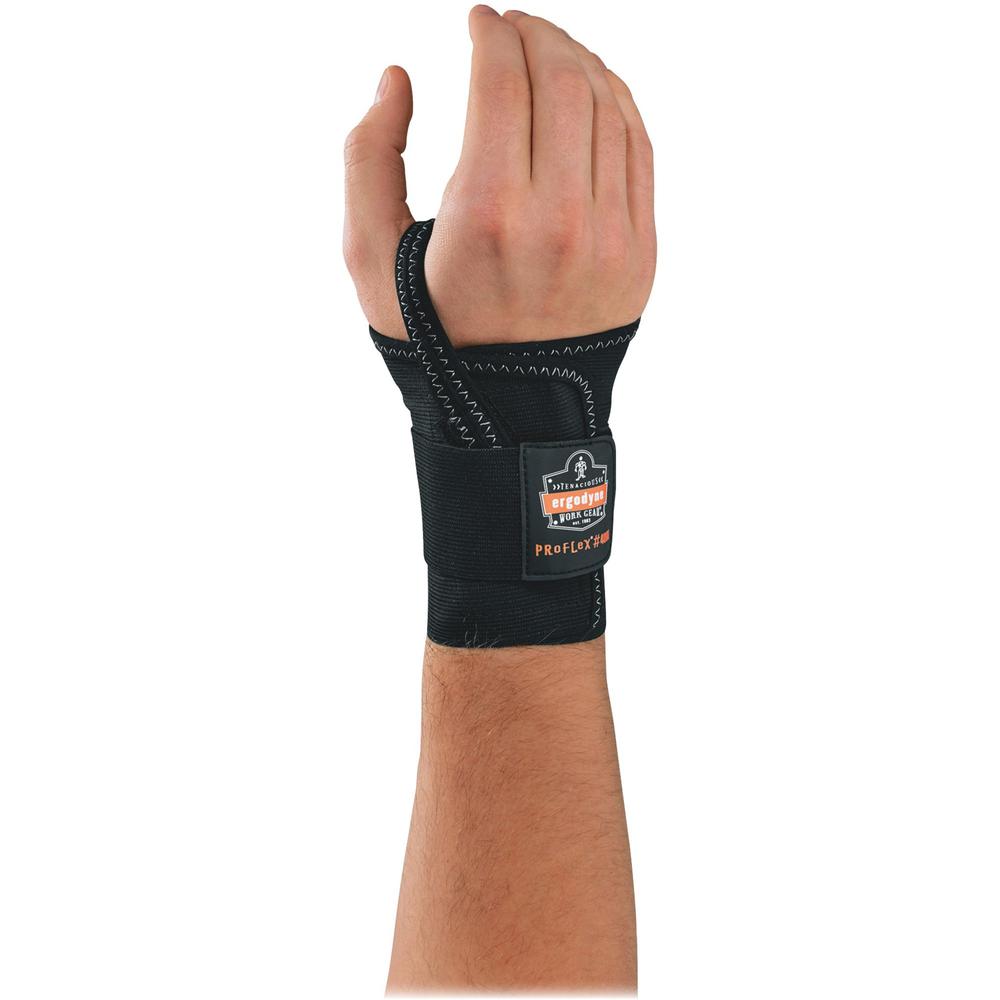 Ergodyne ProFlex 4000 Single-Strap Wrist Support - Right-handed - Black - 1 Each. Picture 1