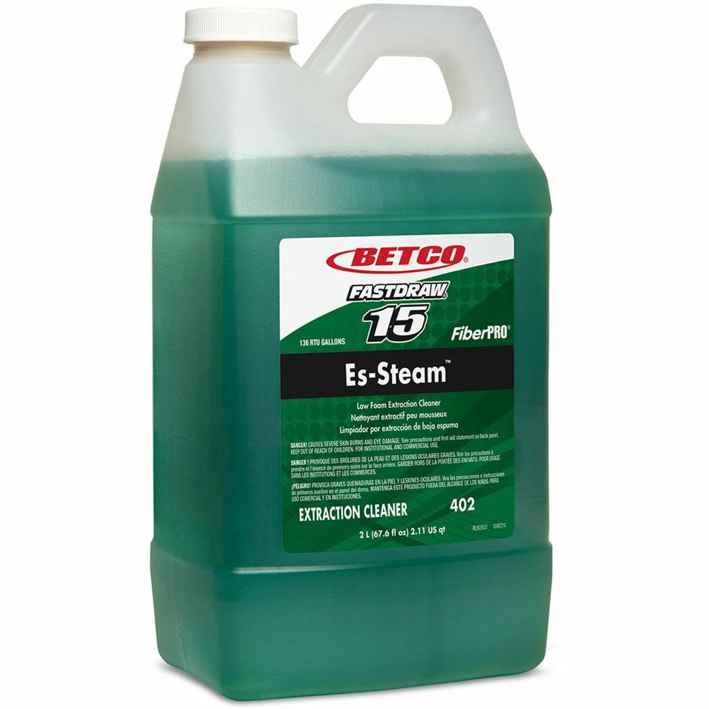 Betco FiberPRO Es-Steam Carpet Cleaner - For Carpet, Rug - Concentrate - 67.6 fl oz (2.1 quart) - 4 / Carton - Green. Picture 1