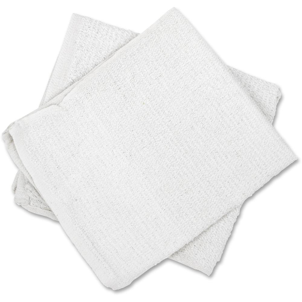 Hospeco Counter Cloths - Cloth - 14" Width x 17" Length - White. Picture 1