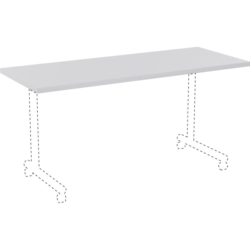 Lorell Rectangular Invent Tabletop - Light Gray - For - Table TopRectangle Top - 60" Table Top Length x 24" Table Top Width x 1" Table Top Thickness - Assembly Required - High Pressure Laminate (HPL),. Picture 1