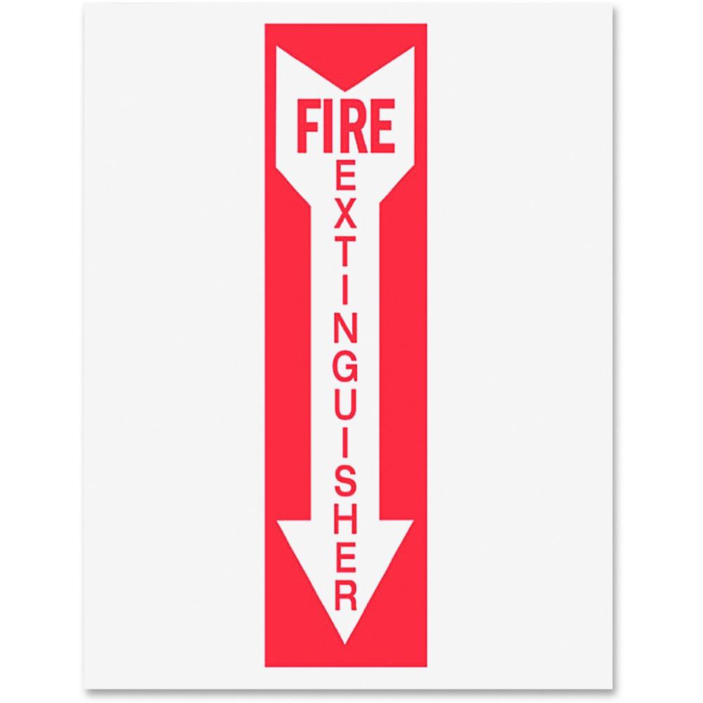 Djois by Tarifold Safety Sign Inserts - 6 / Pack - Fire Extinguisher Print/Message - Rectangular Shape - Red Print/Message Color - Tear Resistant, Durable, Water Proof, Long Lasting - White, Red. Picture 1