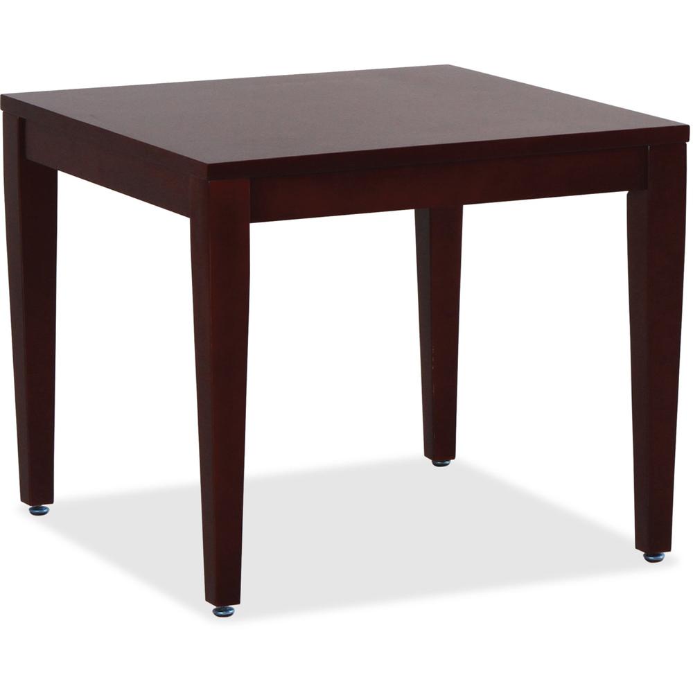 Lorell Mahogany Finish Solid Wood Corner Table - For - Table TopSquare Top - Four Leg Base - 4 Legs - 23.60" Table Top Length x 23.60" Table Top Width - 20" Height x 23.63" Width x 23.63" Depth - Asse. Picture 1
