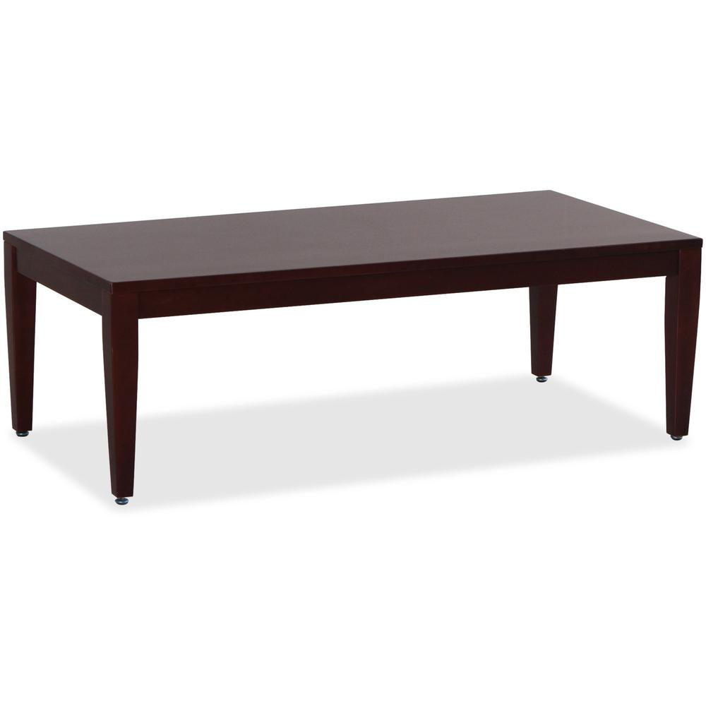 Lorell Solid Wood Coffee Table - Rectangle Top - Four Leg Base - Traditional Style - 4 Legs - 47.50" Table Top Length x 23.60" Table Top Width x 42.50" Table Top Depth - 15.75" Height x 23.63" Width x. Picture 1