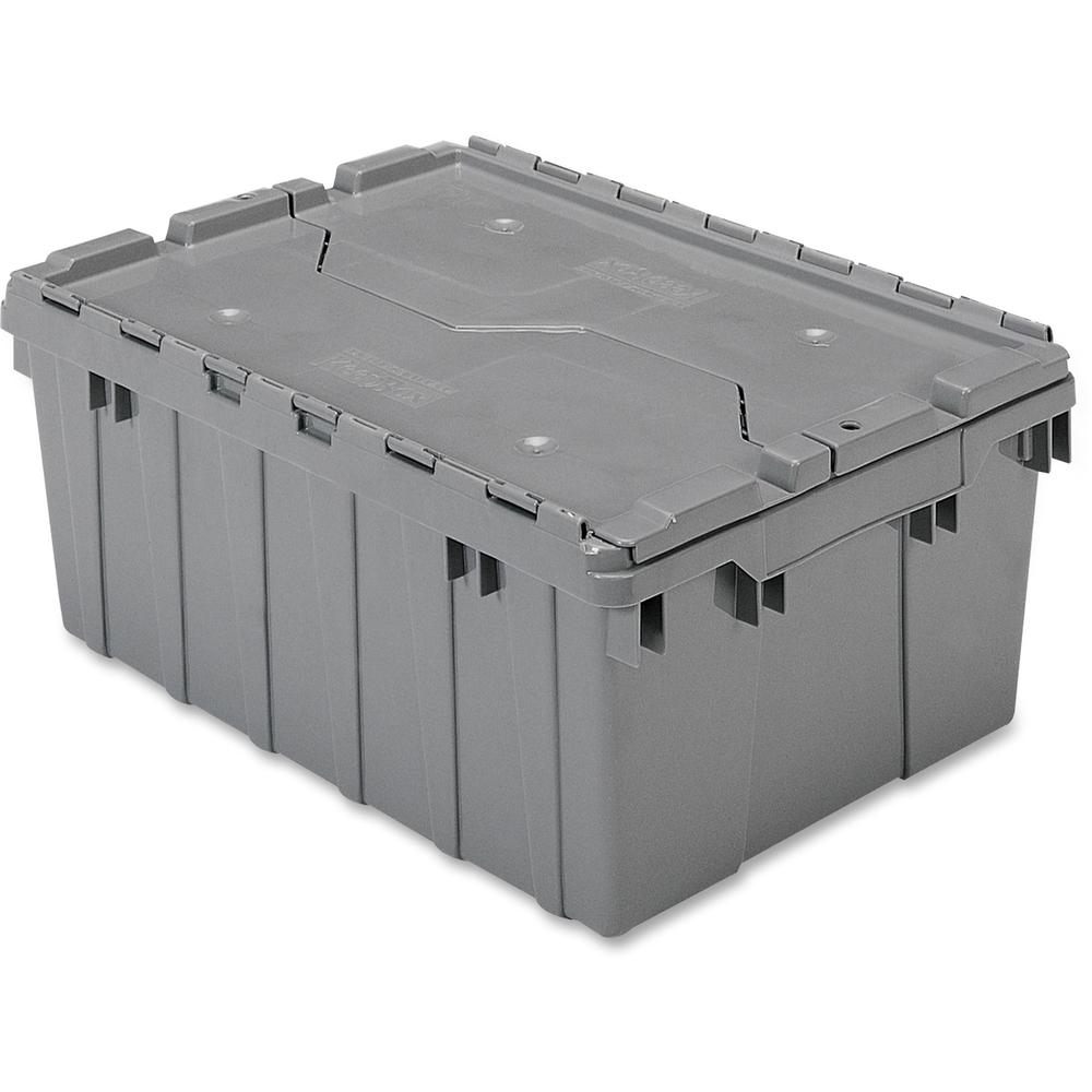 Akro-Mils Attached Lid Storage Container - Internal Dimensions: 8.63" Height - External Dimensions: 21.5" Length x 15" Width x 9" Height - 35 lb - 8 gal - Padlock, String/Button Tie Closure - Stackabl. Picture 1