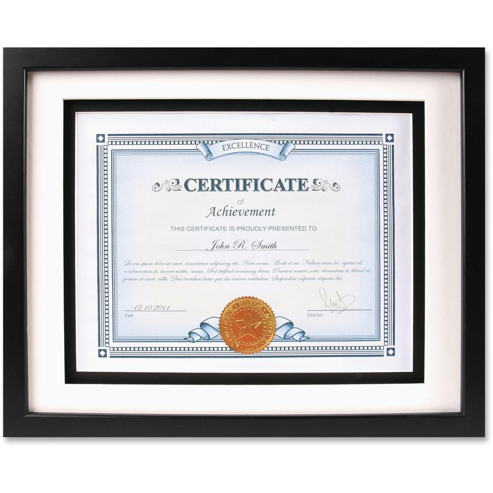 Dax Burns Group Airfloat Certificate Frame - 8.50" x 11" Frame Size - Rectangle - Horizontal, Vertical - 1 Each - Black. The main picture.