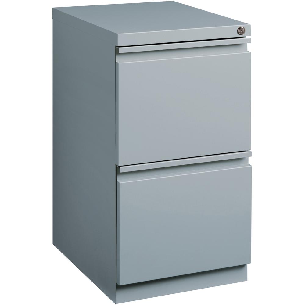 Lorell 20" File/File Mobile File Cabinet with Full-Width Pull - 15" x 19.9" x 27.8" - 2 x Drawer(s) for File - Letter - Vertical - Ball-bearing Suspension, Drawer Extension, Durable, Recessed Drawer -. Picture 1