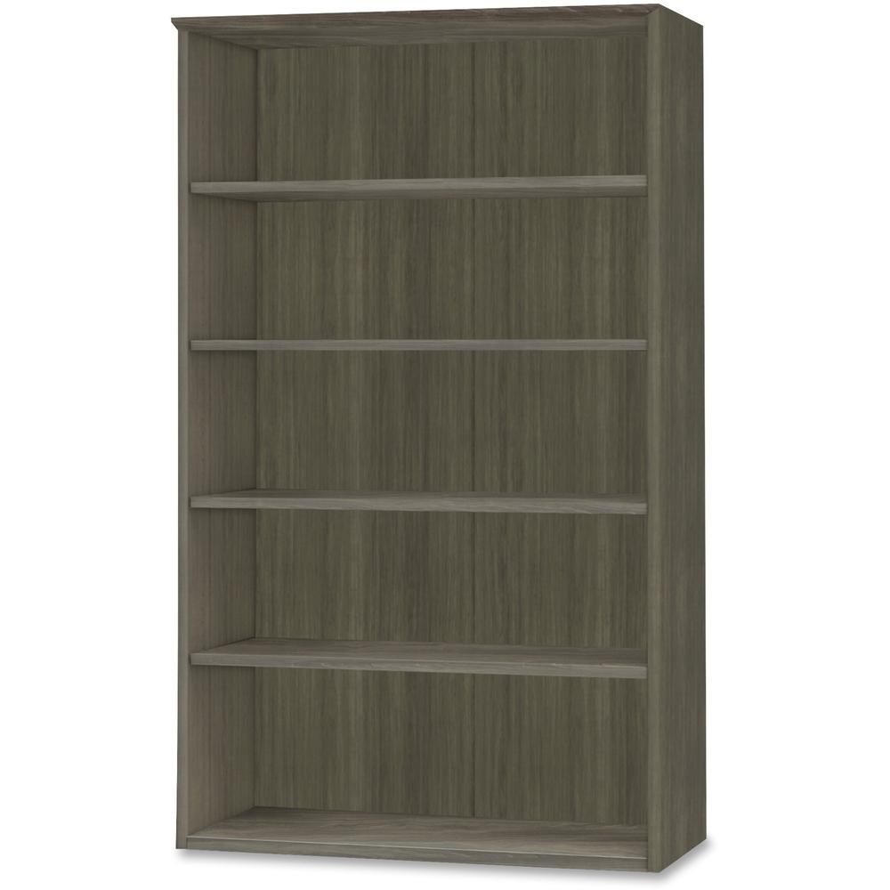 Mayline Medina Series Gray Laminate. 5-Shelf Bookcase - 36" x 13"68" Bookshelf, 1" Shelf - 5 Shelve(s) - 4 Adjustable Shelf(ves) - Finish: Gray Steel Laminate - Stain Resistant, Water Resistant, Abras. Picture 1