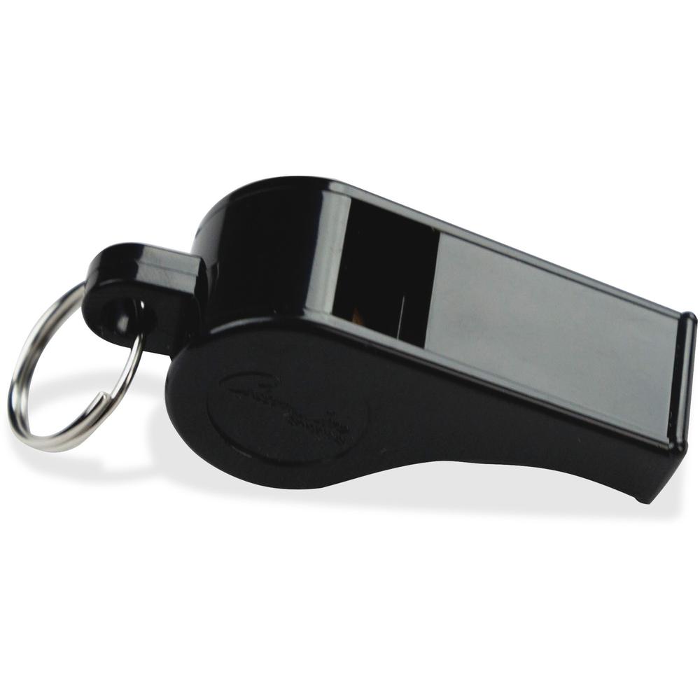 Champion Sports Medium Weight Plastic Whistle - 1 Dozen - Black. Picture 1