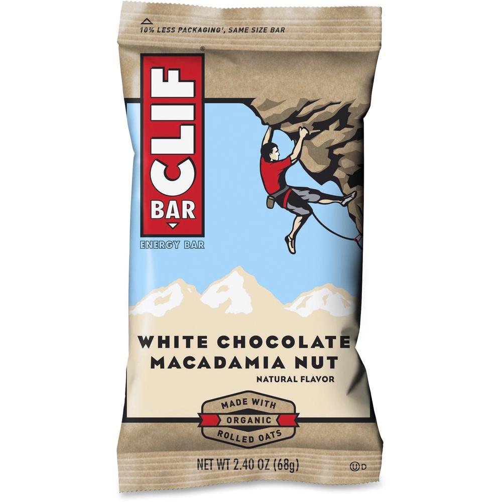 Clif Bar White Chocolate Macadamia Nut Energy Bar - Individually Wrapped - White Chocolate, Macadamia Nut - 2.40 oz - 12 / Box. Picture 1