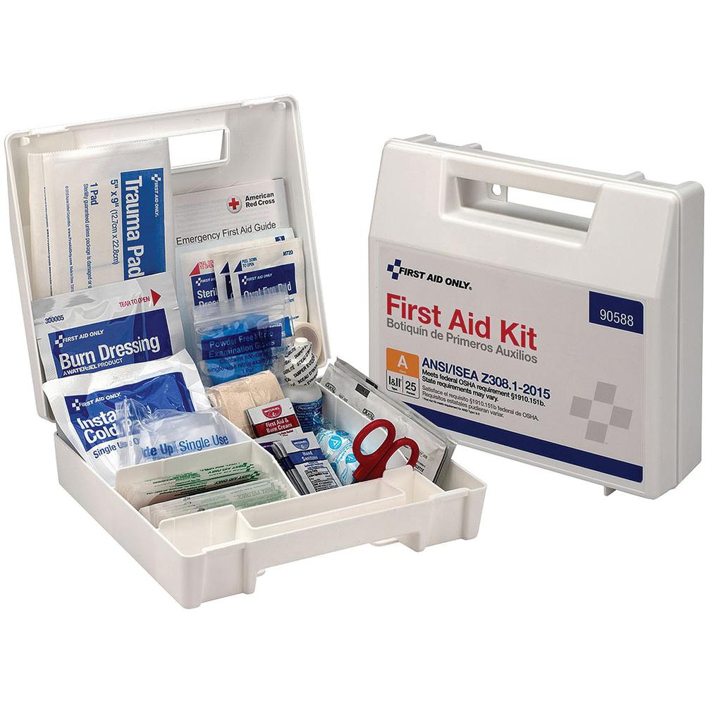 First Aid Only 25-Person Bulk Plastic First Aid Kit - ANSI Compliant - 89 x Piece(s) For 25 x Individual(s) - 1 Each. Picture 1