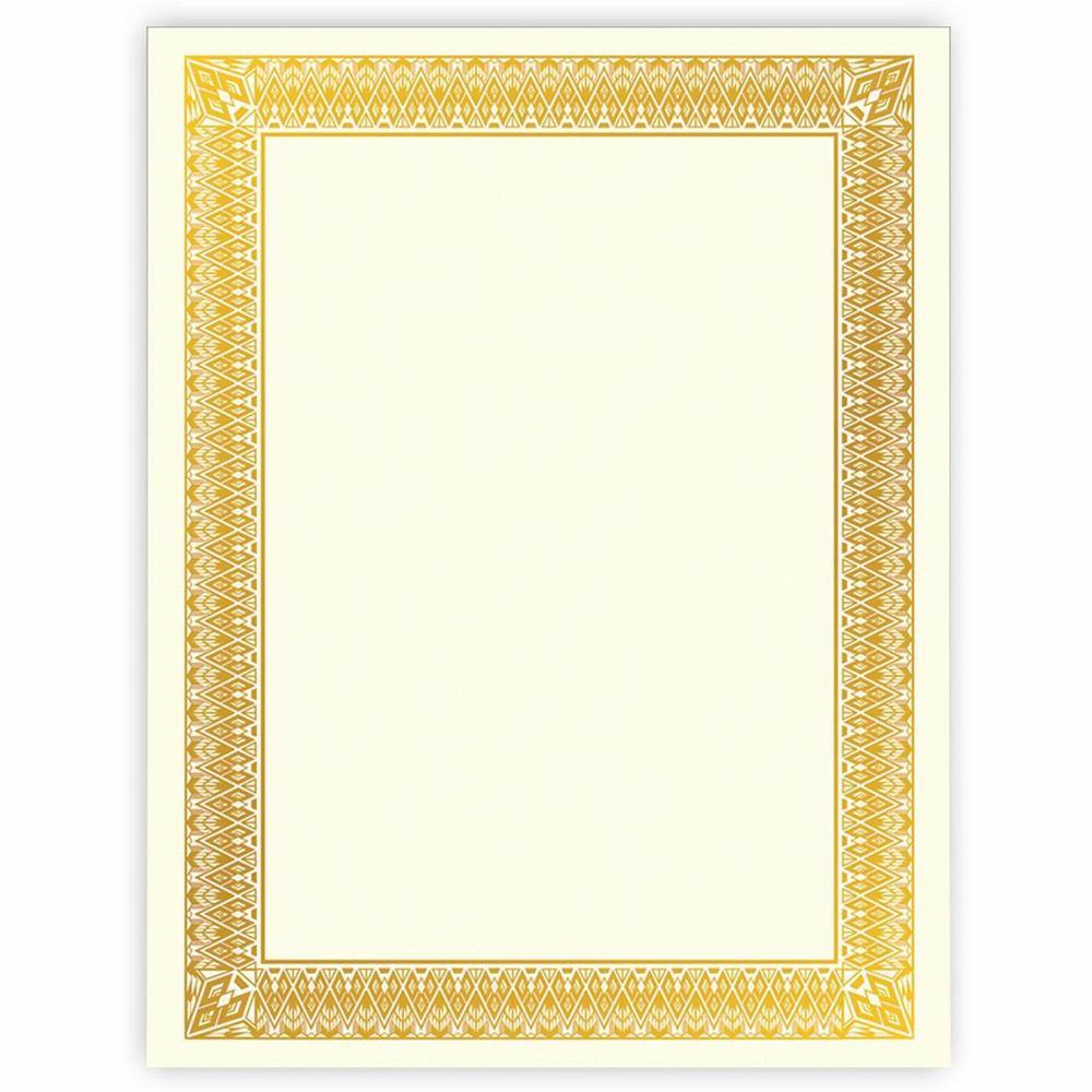 Geographics Gold Foil Certificate - Laser, Inkjet Compatible - Gold with Gold Border - 15 / Pack. Picture 1
