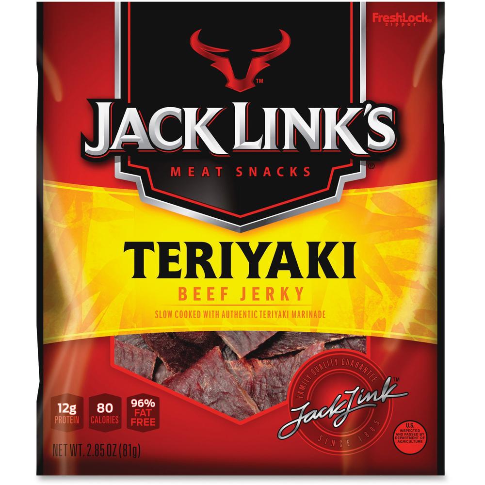 Jack Link's Teryiaki Beef Jerky Snacks - Teriyaki - 2.85 oz - 1 Bag. Picture 1