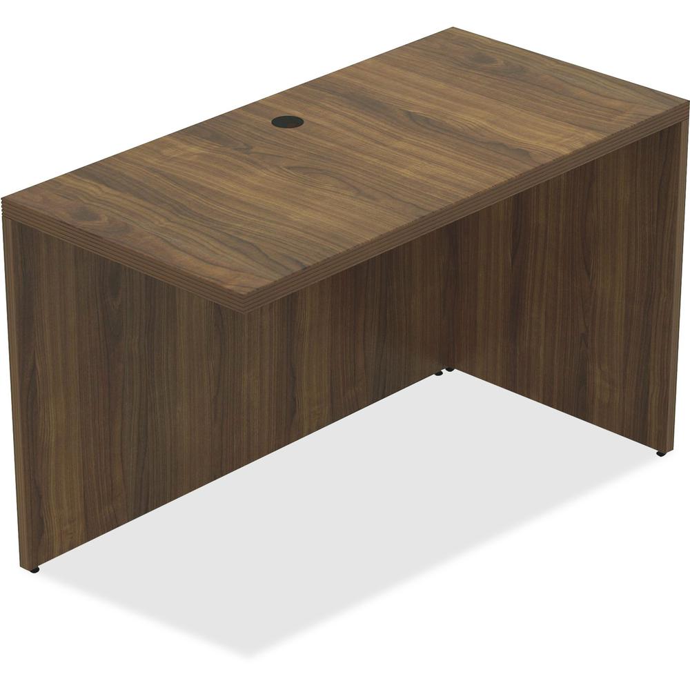 Lorell Chateau Series Return - 47.3" x 23.6"30" Desk, 1.5" Top - Reeded Edge - Material: P2 Particleboard - Finish: Walnut, Laminate - Durable, Modesty Panel, Grommet, Cord Management - For Office. Picture 1