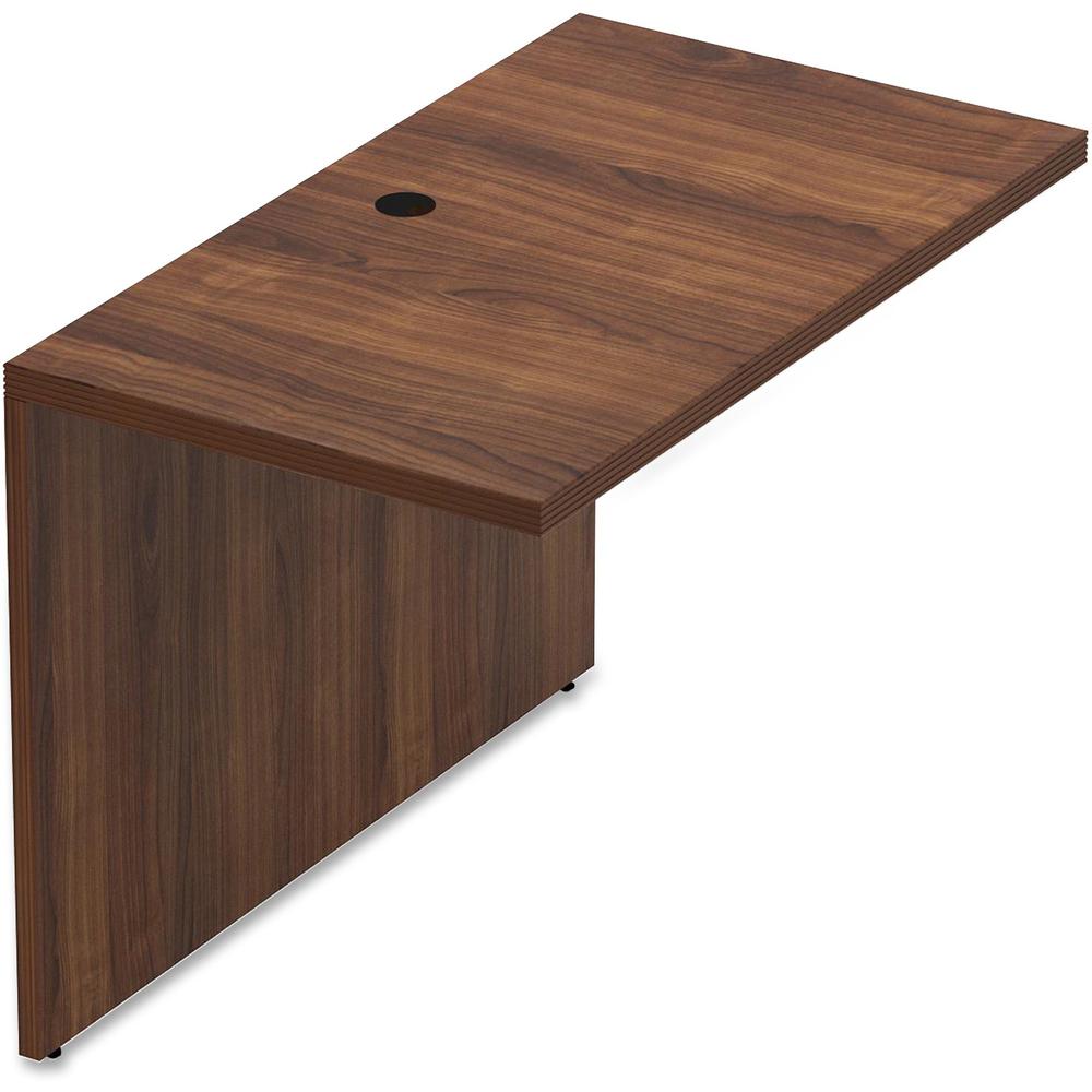 Lorell Chateau Series Bridge - 41.4" x 23.6"30" Bridge, 1.5" Top - Reeded Edge - Material: P2 Particleboard - Finish: Mahogany, Laminate - Durable, Grommet, Modesty Panel, Cord Management - For Office. Picture 1