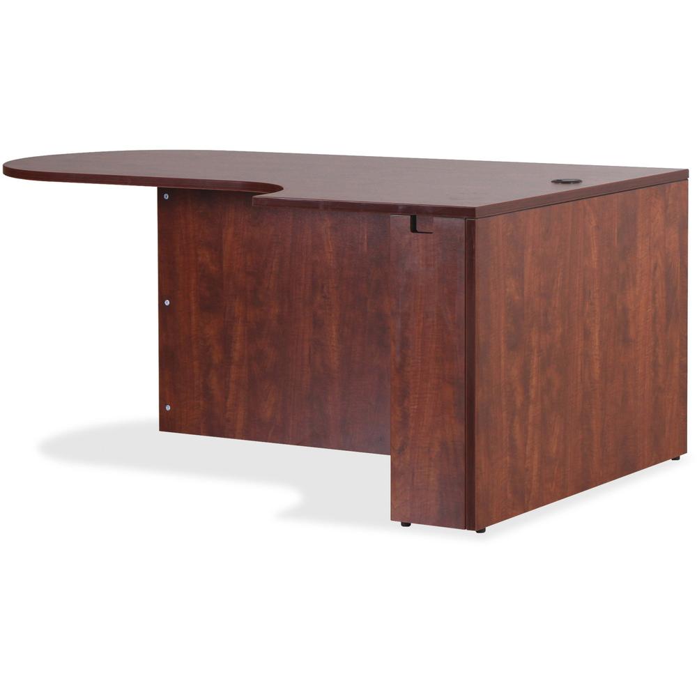 Lorell Essentials Right Peninsula Desk Box 1 of 2 - 1" Top, 70.9" x 41.4"29.5" - Finish: Cherry Laminate. Picture 1