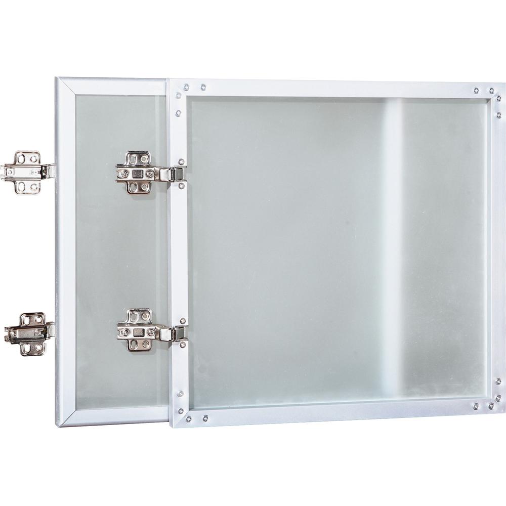 Lorell Wall-Mount Hutch Frosted Glass Door - 0.2" , 36"Door, 16.6" x 16" x 0.9" - Material: Frosted Glass Door - Finish: Frost. Picture 1