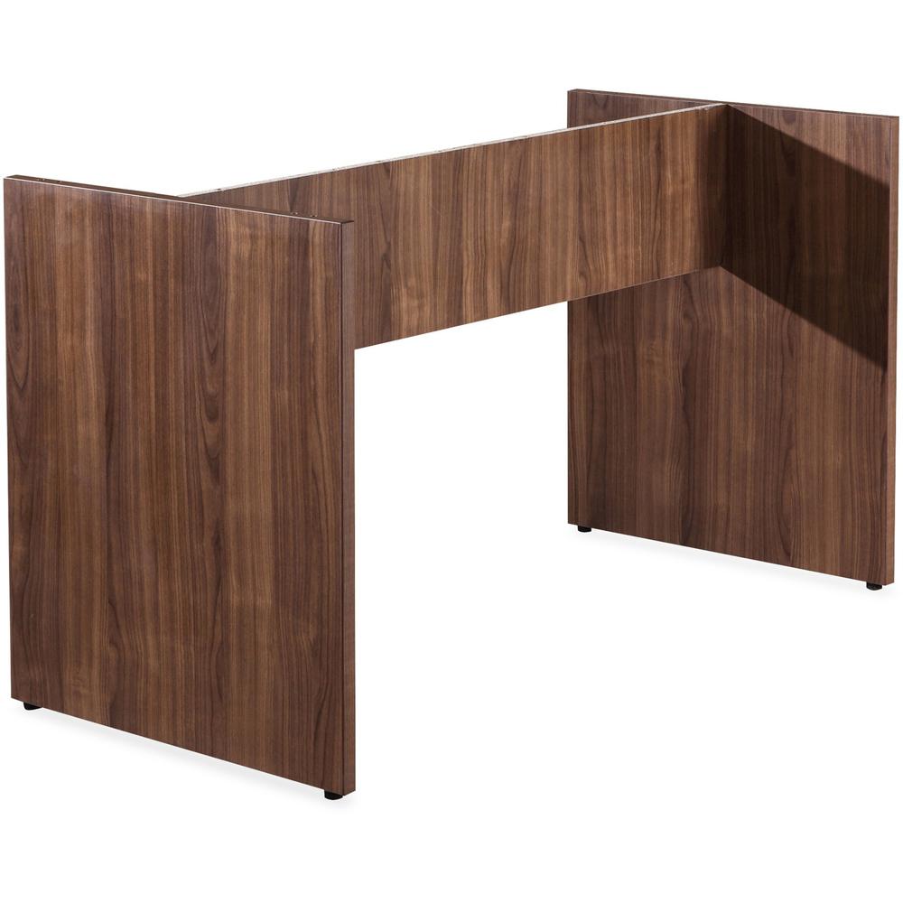 Lorell Essentials 8' Conference Table Base - Two Leg Base - 2 Legs - 49.63" Table Top Width x 23.63" Table Top Depth - 28.50" Height - Laminated, Walnut - P2 Particleboard - 1 Each. Picture 1